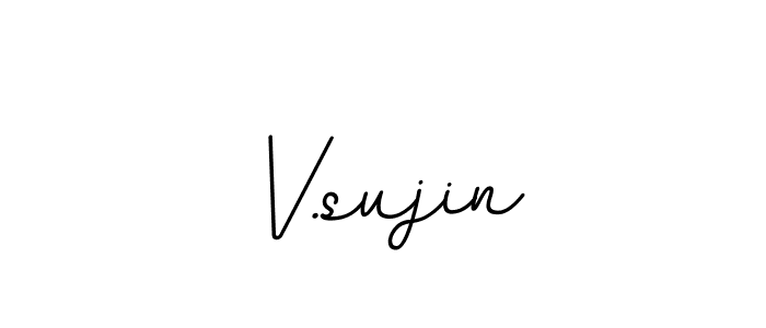 Design your own signature with our free online signature maker. With this signature software, you can create a handwritten (BallpointsItalic-DORy9) signature for name V.sujin. V.sujin signature style 11 images and pictures png