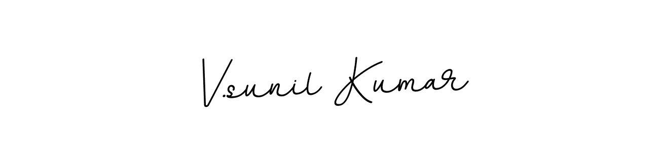 Create a beautiful signature design for name V.sunil Kumar. With this signature (BallpointsItalic-DORy9) fonts, you can make a handwritten signature for free. V.sunil Kumar signature style 11 images and pictures png