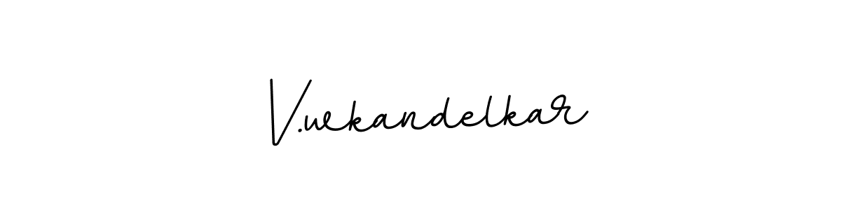 Use a signature maker to create a handwritten signature online. With this signature software, you can design (BallpointsItalic-DORy9) your own signature for name V.wkandelkar. V.wkandelkar signature style 11 images and pictures png