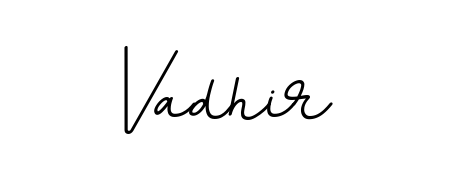 A stylish, flowing autograph style designed for name Vadhir using BallpointsItalic-DORy9 typography. Perfect for digital creative projects. Vadhir signature style 11 images and pictures png