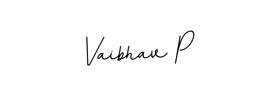 The best way (BallpointsItalic-DORy9) to make a short signature is to pick only two or three words in your name. The name Vaibhav P include a total of six letters. For converting this name. Vaibhav P signature style 11 images and pictures png