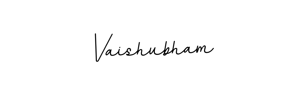 Use a signature maker to create a handwritten signature online. With this signature software, you can design (BallpointsItalic-DORy9) your own signature for name Vaishubham. Vaishubham signature style 11 images and pictures png