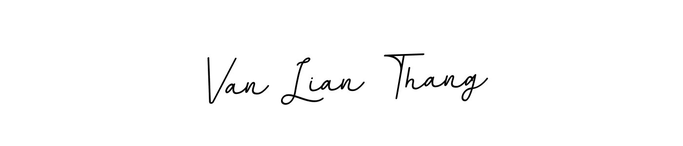 The best way (BallpointsItalic-DORy9) to make a short signature is to pick only two or three words in your name. The name Van Lian Thang include a total of six letters. For converting this name. Van Lian Thang signature style 11 images and pictures png