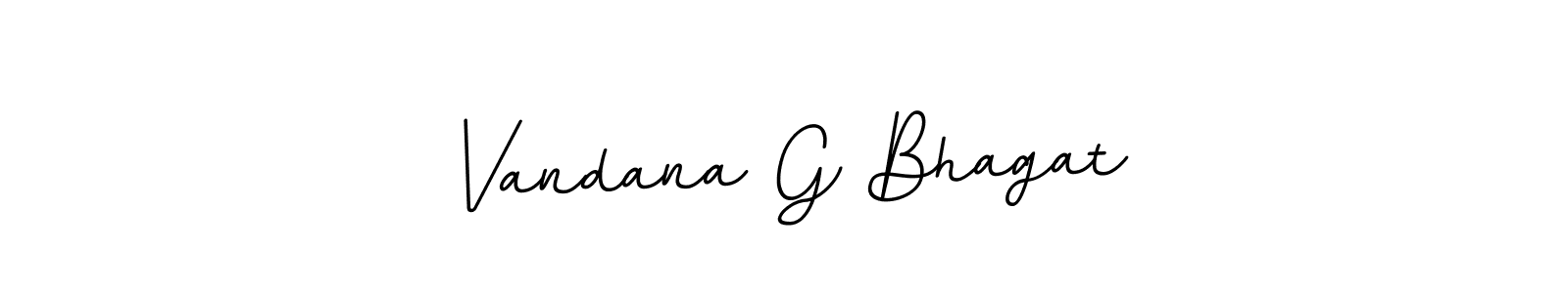 Create a beautiful signature design for name Vandana G Bhagat. With this signature (BallpointsItalic-DORy9) fonts, you can make a handwritten signature for free. Vandana G Bhagat signature style 11 images and pictures png