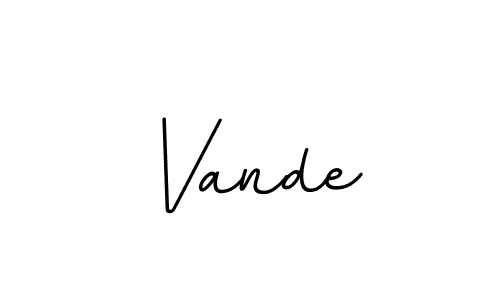 How to make Vande name signature. Use BallpointsItalic-DORy9 style for creating short signs online. This is the latest handwritten sign. Vande signature style 11 images and pictures png