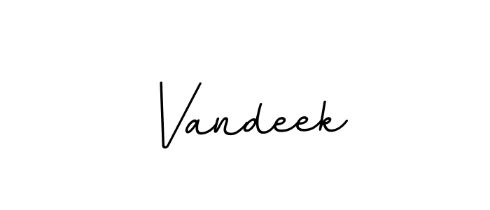 How to make Vandeek name signature. Use BallpointsItalic-DORy9 style for creating short signs online. This is the latest handwritten sign. Vandeek signature style 11 images and pictures png