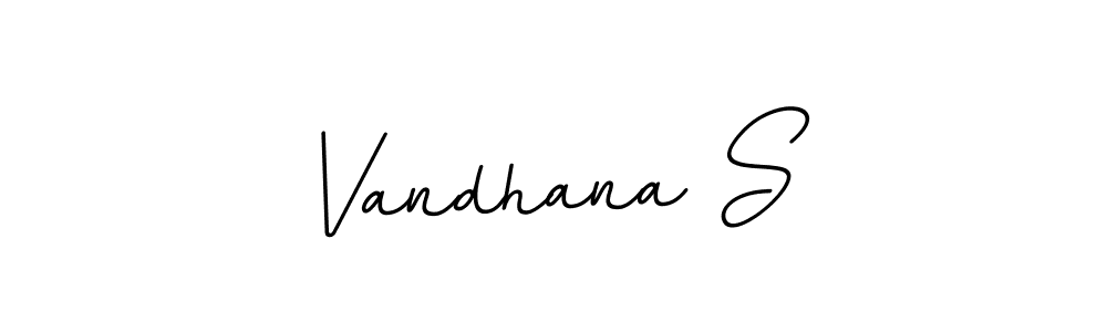 if you are searching for the best signature style for your name Vandhana S. so please give up your signature search. here we have designed multiple signature styles  using BallpointsItalic-DORy9. Vandhana S signature style 11 images and pictures png