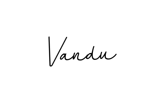 Design your own signature with our free online signature maker. With this signature software, you can create a handwritten (BallpointsItalic-DORy9) signature for name Vandu. Vandu signature style 11 images and pictures png