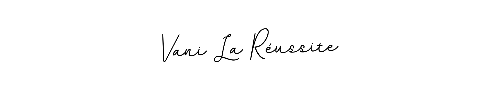 BallpointsItalic-DORy9 is a professional signature style that is perfect for those who want to add a touch of class to their signature. It is also a great choice for those who want to make their signature more unique. Get Vani La Réussite name to fancy signature for free. Vani La Réussite signature style 11 images and pictures png