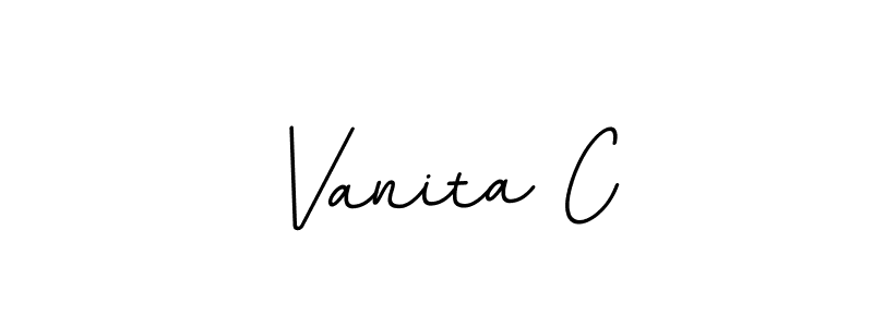 Use a signature maker to create a handwritten signature online. With this signature software, you can design (BallpointsItalic-DORy9) your own signature for name Vanita C. Vanita C signature style 11 images and pictures png