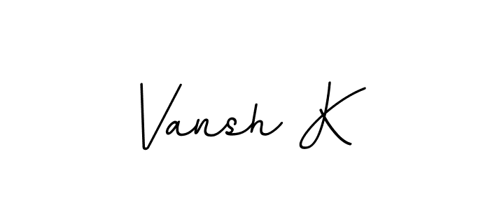 The best way (BallpointsItalic-DORy9) to make a short signature is to pick only two or three words in your name. The name Vansh K include a total of six letters. For converting this name. Vansh K signature style 11 images and pictures png