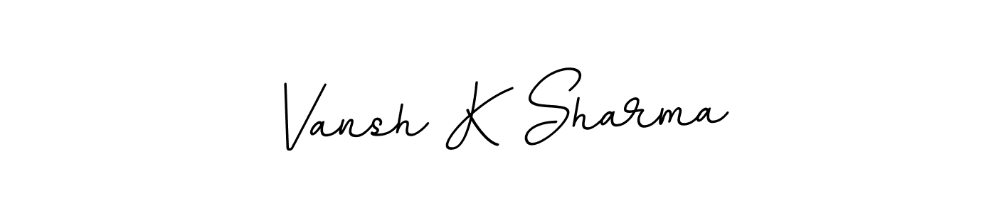 The best way (BallpointsItalic-DORy9) to make a short signature is to pick only two or three words in your name. The name Vansh K Sharma include a total of six letters. For converting this name. Vansh K Sharma signature style 11 images and pictures png