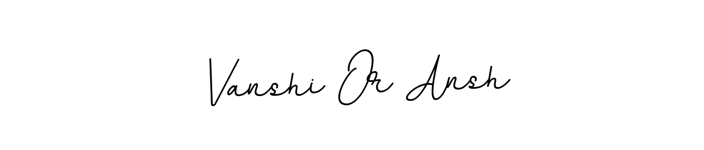The best way (BallpointsItalic-DORy9) to make a short signature is to pick only two or three words in your name. The name Vanshi Or Ansh include a total of six letters. For converting this name. Vanshi Or Ansh signature style 11 images and pictures png