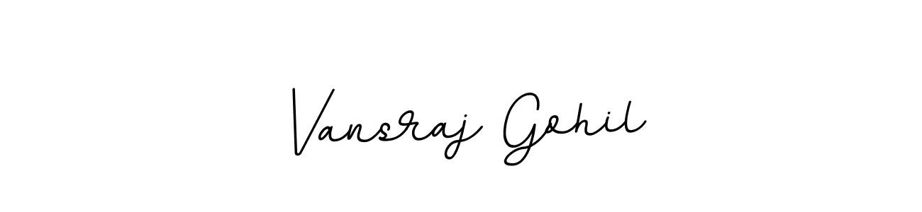 Use a signature maker to create a handwritten signature online. With this signature software, you can design (BallpointsItalic-DORy9) your own signature for name Vansraj Gohil. Vansraj Gohil signature style 11 images and pictures png