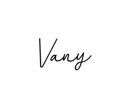 Use a signature maker to create a handwritten signature online. With this signature software, you can design (BallpointsItalic-DORy9) your own signature for name Vany. Vany signature style 11 images and pictures png