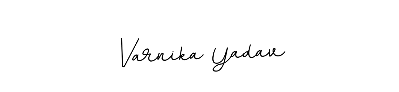 The best way (BallpointsItalic-DORy9) to make a short signature is to pick only two or three words in your name. The name Varnika Yadav include a total of six letters. For converting this name. Varnika Yadav signature style 11 images and pictures png