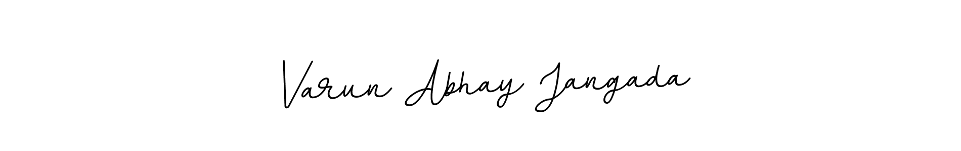 How to make Varun Abhay Jangada name signature. Use BallpointsItalic-DORy9 style for creating short signs online. This is the latest handwritten sign. Varun Abhay Jangada signature style 11 images and pictures png