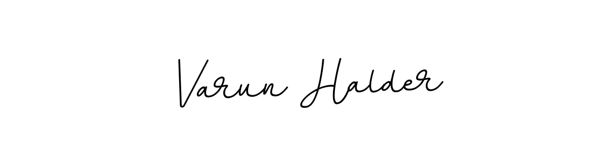 How to make Varun Halder name signature. Use BallpointsItalic-DORy9 style for creating short signs online. This is the latest handwritten sign. Varun Halder signature style 11 images and pictures png