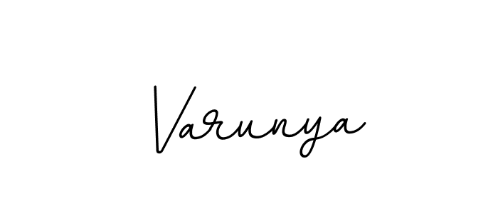 Use a signature maker to create a handwritten signature online. With this signature software, you can design (BallpointsItalic-DORy9) your own signature for name Varunya. Varunya signature style 11 images and pictures png