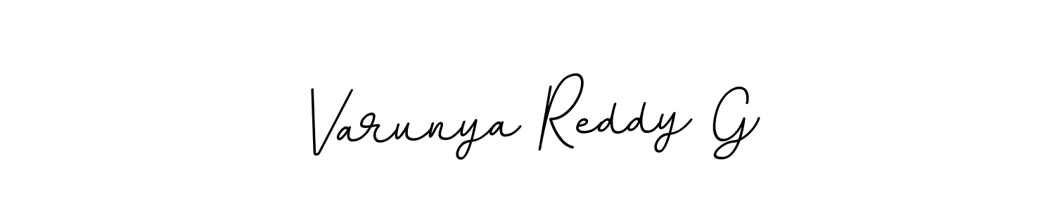 Use a signature maker to create a handwritten signature online. With this signature software, you can design (BallpointsItalic-DORy9) your own signature for name Varunya Reddy G. Varunya Reddy G signature style 11 images and pictures png
