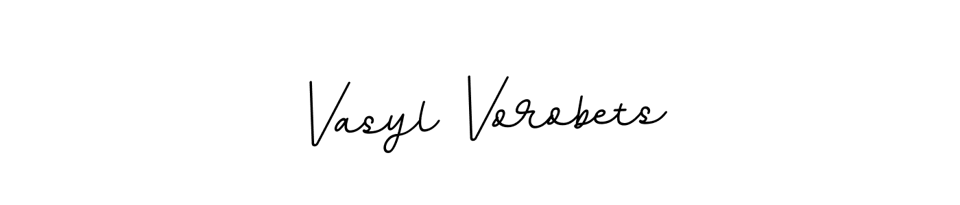 Use a signature maker to create a handwritten signature online. With this signature software, you can design (BallpointsItalic-DORy9) your own signature for name Vasyl Vorobets. Vasyl Vorobets signature style 11 images and pictures png