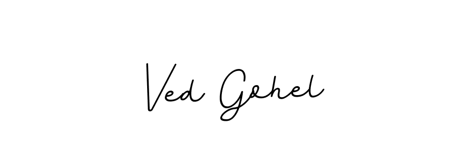 How to make Ved Gohel name signature. Use BallpointsItalic-DORy9 style for creating short signs online. This is the latest handwritten sign. Ved Gohel signature style 11 images and pictures png