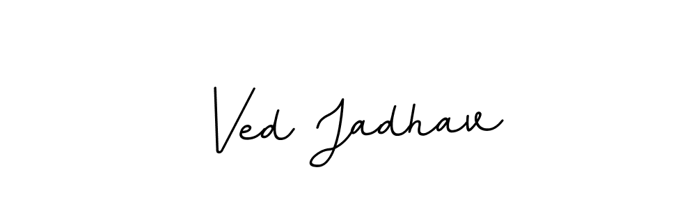 How to make Ved Jadhav name signature. Use BallpointsItalic-DORy9 style for creating short signs online. This is the latest handwritten sign. Ved Jadhav signature style 11 images and pictures png