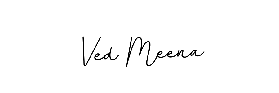 Make a beautiful signature design for name Ved Meena. With this signature (BallpointsItalic-DORy9) style, you can create a handwritten signature for free. Ved Meena signature style 11 images and pictures png