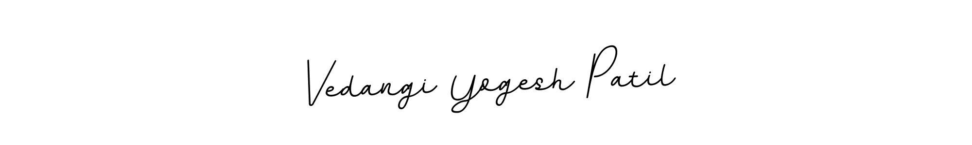 This is the best signature style for the Vedangi Yogesh Patil name. Also you like these signature font (BallpointsItalic-DORy9). Mix name signature. Vedangi Yogesh Patil signature style 11 images and pictures png