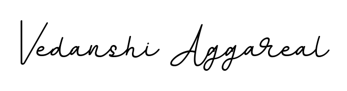 A sleek calligraphic signature for name Vedanshi Aggareal utilizing BallpointsItalic-DORy9 styling. Great for adding personal signatures to photos and art. Vedanshi Aggareal signature style 11 images and pictures png