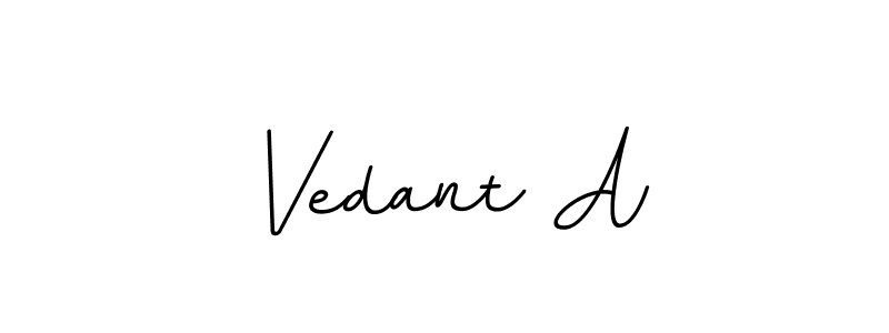 Make a beautiful signature design for name Vedant A. With this signature (BallpointsItalic-DORy9) style, you can create a handwritten signature for free. Vedant A signature style 11 images and pictures png