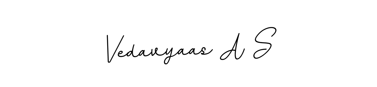 Use a signature maker to create a handwritten signature online. With this signature software, you can design (BallpointsItalic-DORy9) your own signature for name Vedavyaas A S. Vedavyaas A S signature style 11 images and pictures png