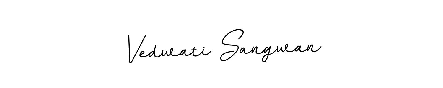 Create a beautiful signature design for name Vedwati Sangwan. With this signature (BallpointsItalic-DORy9) fonts, you can make a handwritten signature for free. Vedwati Sangwan signature style 11 images and pictures png