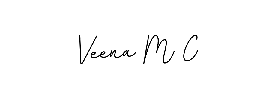 Create a beautiful signature design for name Veena M C. With this signature (BallpointsItalic-DORy9) fonts, you can make a handwritten signature for free. Veena M C signature style 11 images and pictures png