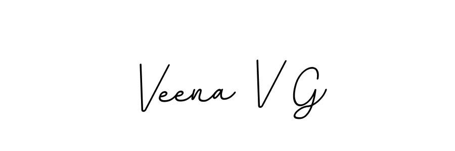 Create a beautiful signature design for name Veena V G. With this signature (BallpointsItalic-DORy9) fonts, you can make a handwritten signature for free. Veena V G signature style 11 images and pictures png