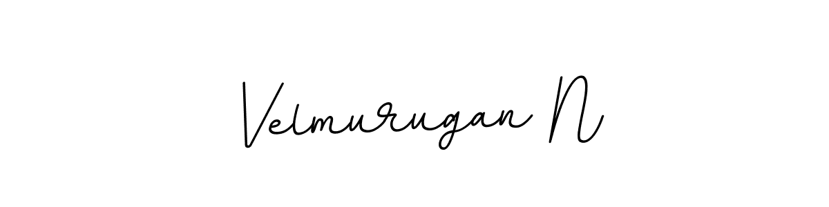 How to make Velmurugan N name signature. Use BallpointsItalic-DORy9 style for creating short signs online. This is the latest handwritten sign. Velmurugan N signature style 11 images and pictures png