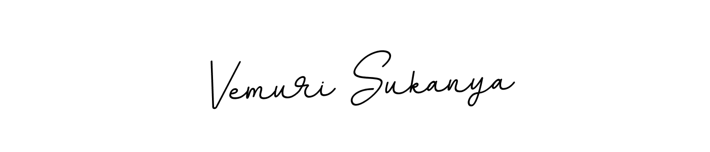 How to make Vemuri Sukanya name signature. Use BallpointsItalic-DORy9 style for creating short signs online. This is the latest handwritten sign. Vemuri Sukanya signature style 11 images and pictures png
