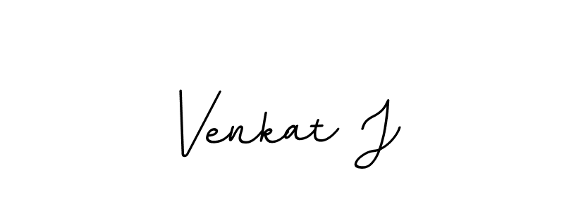 Use a signature maker to create a handwritten signature online. With this signature software, you can design (BallpointsItalic-DORy9) your own signature for name Venkat J. Venkat J signature style 11 images and pictures png