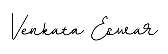 The BallpointsItalic-DORy9 handwriting style adds charm and authenticity to name Venkata Eswar. A wonderful choice for personal thank-you notes. Venkata Eswar signature style 11 images and pictures png