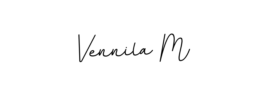 Create a beautiful signature design for name Vennila M. With this signature (BallpointsItalic-DORy9) fonts, you can make a handwritten signature for free. Vennila M signature style 11 images and pictures png