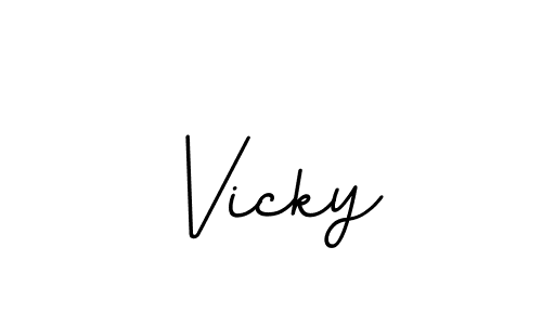 Use a signature maker to create a handwritten signature online. With this signature software, you can design (BallpointsItalic-DORy9) your own signature for name Vicky. Vicky signature style 11 images and pictures png