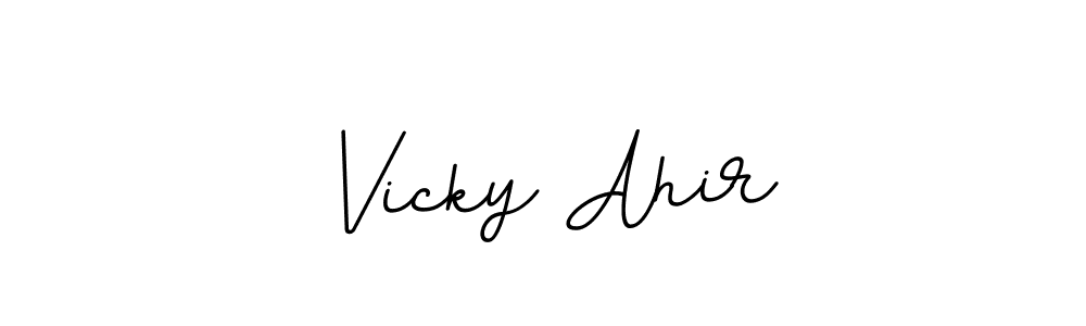 Design your own signature with our free online signature maker. With this signature software, you can create a handwritten (BallpointsItalic-DORy9) signature for name Vicky Ahir. Vicky Ahir signature style 11 images and pictures png