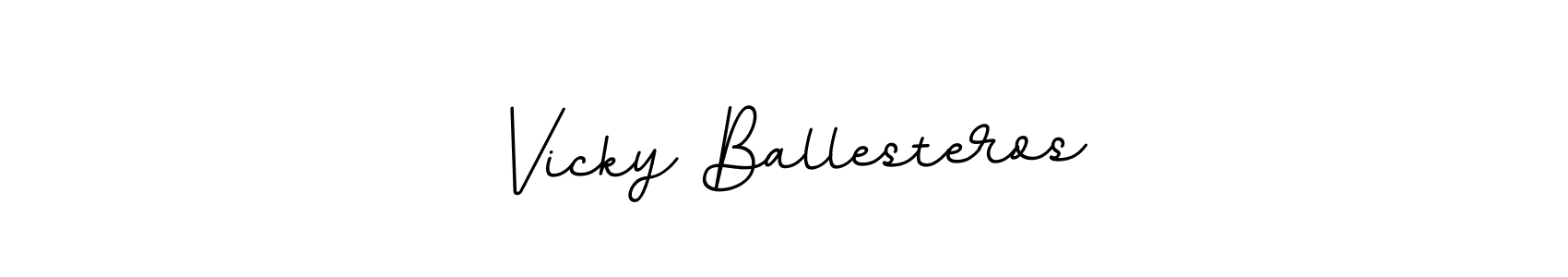 How to make Vicky Ballesteros name signature. Use BallpointsItalic-DORy9 style for creating short signs online. This is the latest handwritten sign. Vicky Ballesteros signature style 11 images and pictures png