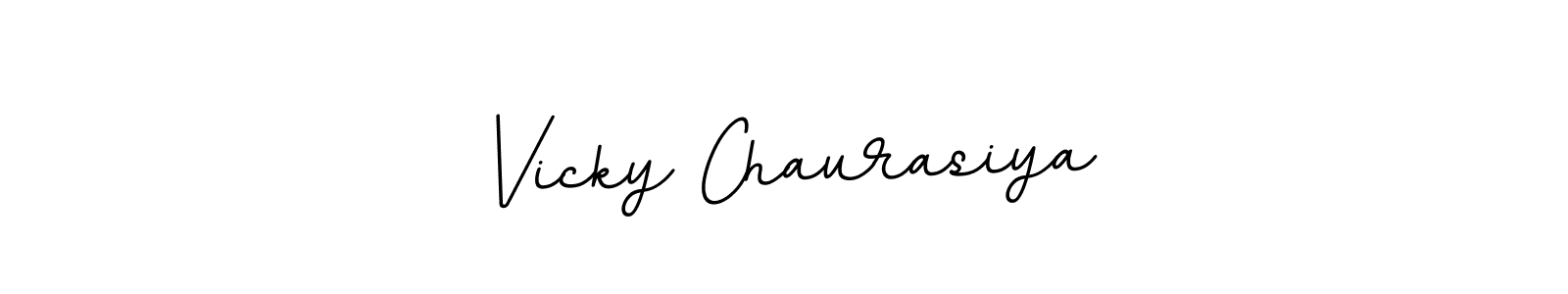 How to make Vicky Chaurasiya name signature. Use BallpointsItalic-DORy9 style for creating short signs online. This is the latest handwritten sign. Vicky Chaurasiya signature style 11 images and pictures png