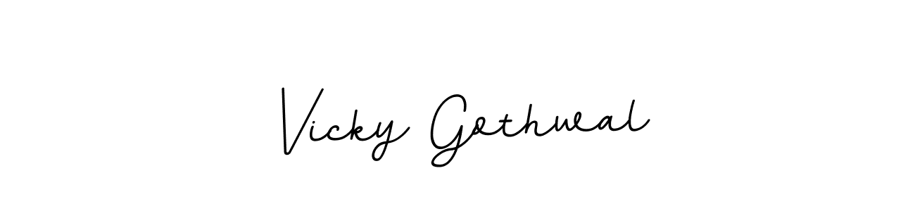 The best way (BallpointsItalic-DORy9) to make a short signature is to pick only two or three words in your name. The name Vicky Gothwal include a total of six letters. For converting this name. Vicky Gothwal signature style 11 images and pictures png