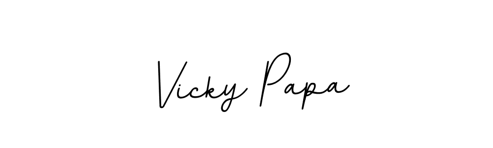 Make a beautiful signature design for name Vicky Papa. With this signature (BallpointsItalic-DORy9) style, you can create a handwritten signature for free. Vicky Papa signature style 11 images and pictures png