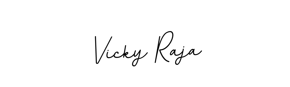 Design your own signature with our free online signature maker. With this signature software, you can create a handwritten (BallpointsItalic-DORy9) signature for name Vicky Raja. Vicky Raja signature style 11 images and pictures png