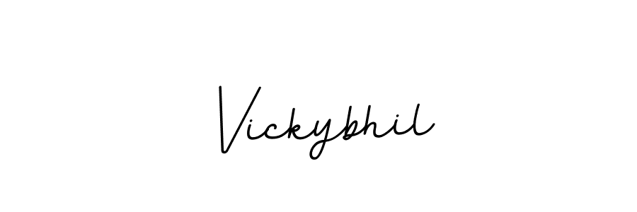 if you are searching for the best signature style for your name Vickybhil. so please give up your signature search. here we have designed multiple signature styles  using BallpointsItalic-DORy9. Vickybhil signature style 11 images and pictures png