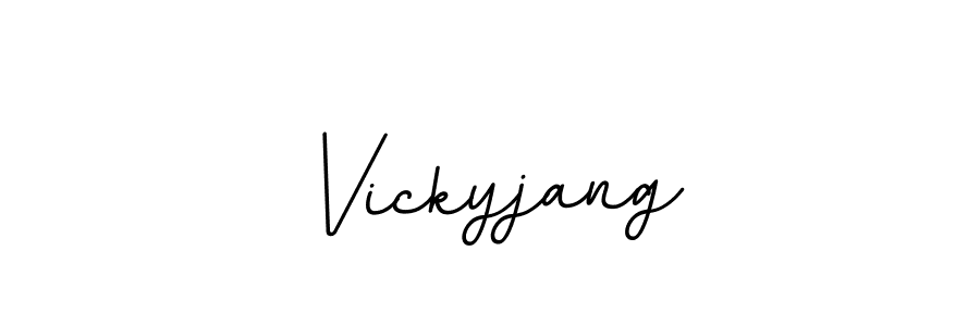 You should practise on your own different ways (BallpointsItalic-DORy9) to write your name (Vickyjang) in signature. don't let someone else do it for you. Vickyjang signature style 11 images and pictures png