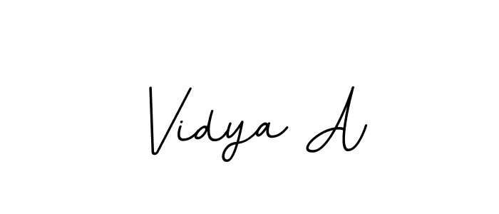 How to make Vidya A name signature. Use BallpointsItalic-DORy9 style for creating short signs online. This is the latest handwritten sign. Vidya A signature style 11 images and pictures png